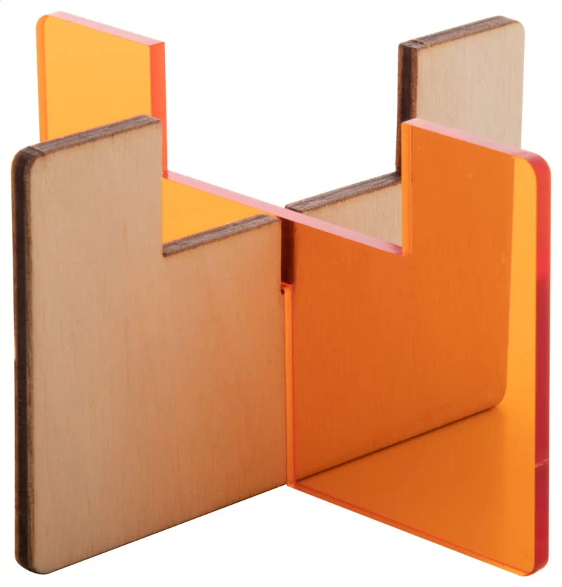 stojánek na svíčku průhledná oranžová — reklamní předmět s vlastním potiskem stojánek na svíčku průhledná oranžová s potiskem loga