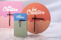 stolní hodiny na zakázku přírodní s potiskem loga - foto 11