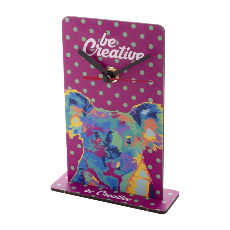 stolní hodiny na zakázku přírodní s potiskem loga