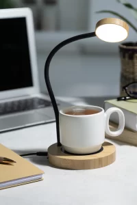 stolní lampa s ohřívačem hrnků přírodní s potiskem loga - foto 14