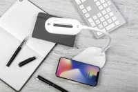 Stolní multifunkční lampa RABS bílá s potiskem loga - foto 5