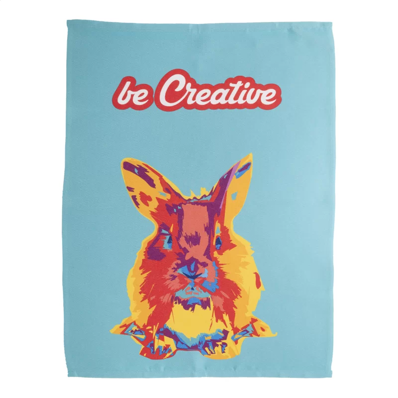 sublimační kuchyňská utěrka bílá — reklamní předmět s vlastním potiskem sublimační kuchyňská utěrka bílá s potiskem loga