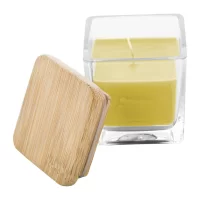 svíčka, citron žlutá s potiskem loga - foto 2