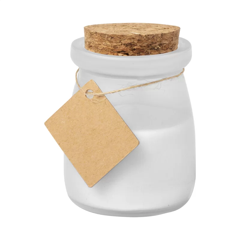 svíčka, vanilka bílá s potiskem loga