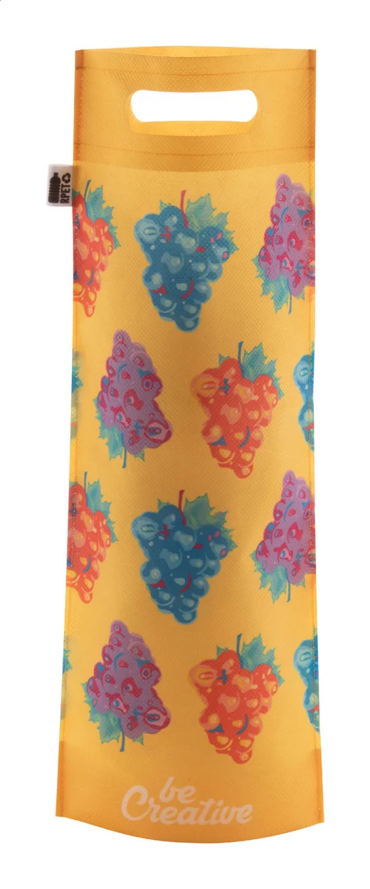 taška na láhev vína na zakázku bílá s potiskem loga