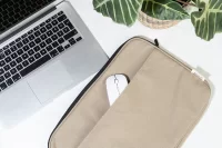 taška na notebook z recyklované plátno béžová s potiskem loga - foto 9