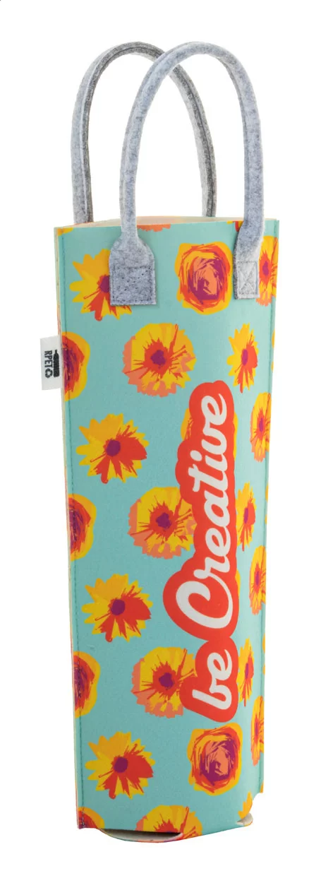 taška na víno RPET na zakázku bílá s potiskem loga