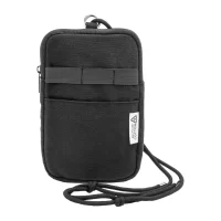 taška přes rameno z recyklovaného plátna na telefon černá s potiskem loga - foto 2