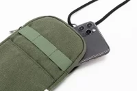 taška přes rameno z recyklovaného plátna na telefon zelená s potiskem loga - foto 5