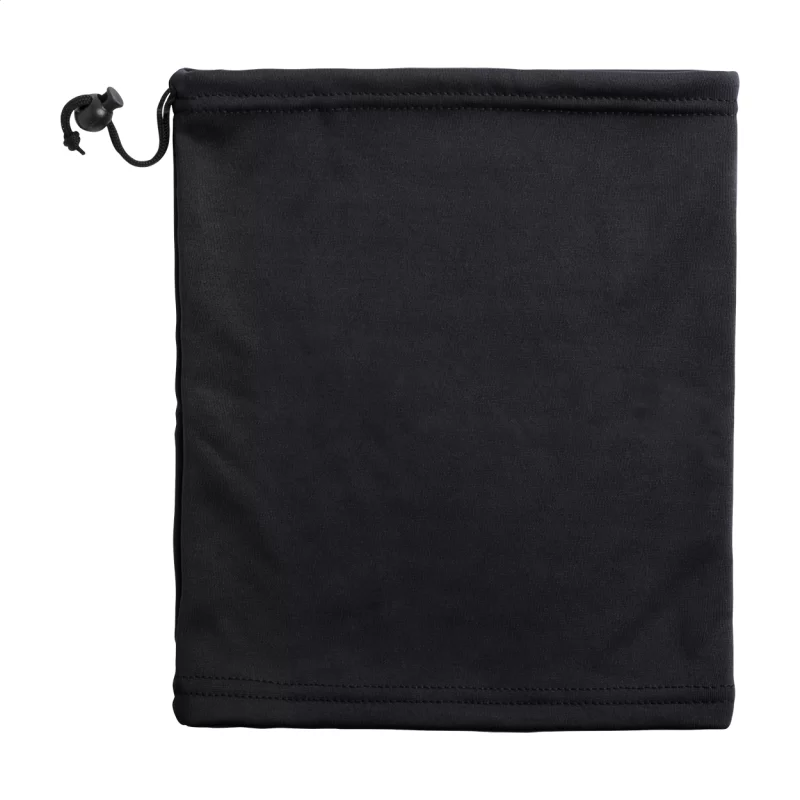 teplý nákrčník a čepice černá s potiskem loga