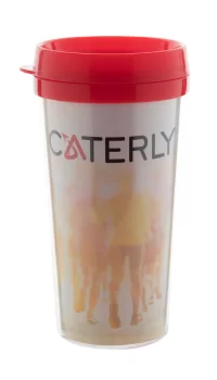 termo hrnek červená s potiskem loga - foto 2