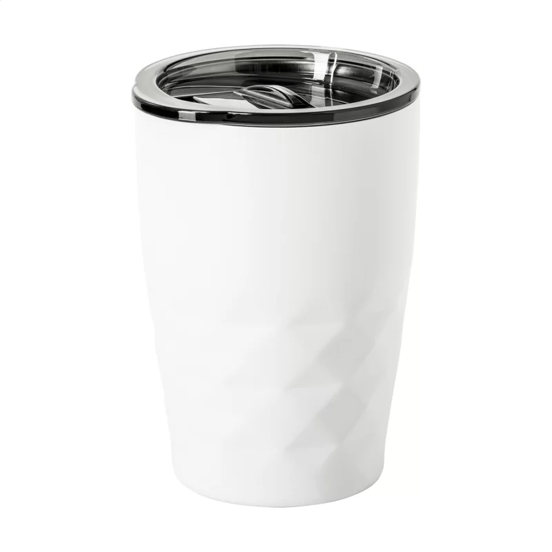 termo hrnek s měděnou izolací bílá s potiskem loga