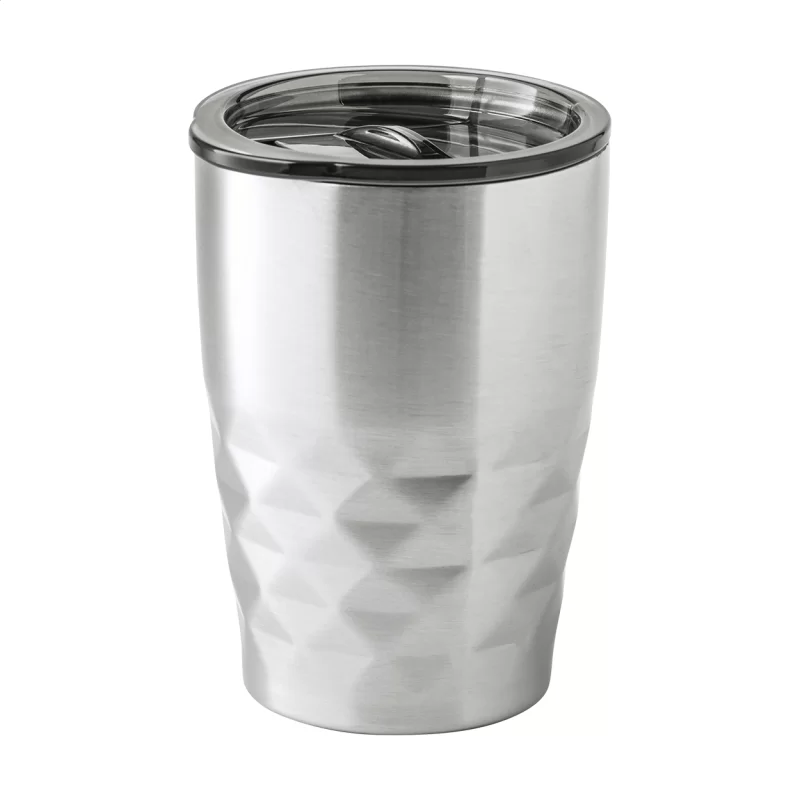 termo hrnek s měděnou izolací stříbrná s potiskem loga