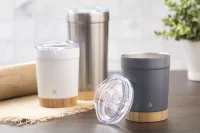 termo hrnek tmavě šedá s potiskem loga - foto 4