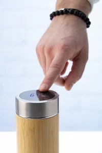 termoska s teploměrem přírodní s potiskem loga - foto 9