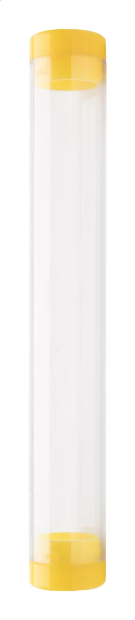 tuba na pera žlutá — reklamní předmět s vlastním potiskem tuba na pera žlutá s potiskem loga