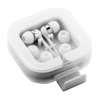 USB-C sluchátka do uší bílá s potiskem loga - foto 2