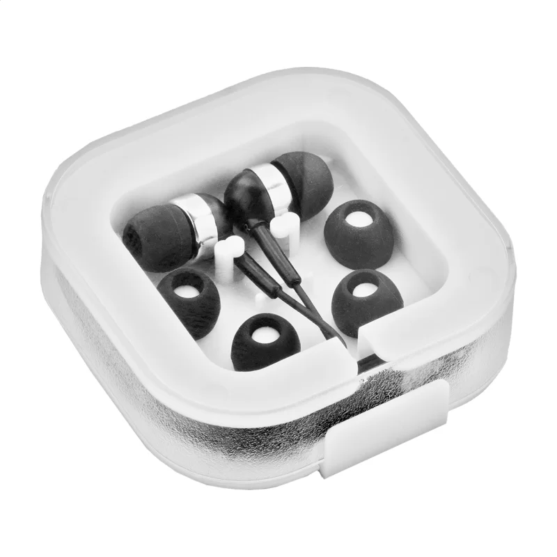 USB-C sluchátka do uší černá s potiskem loga