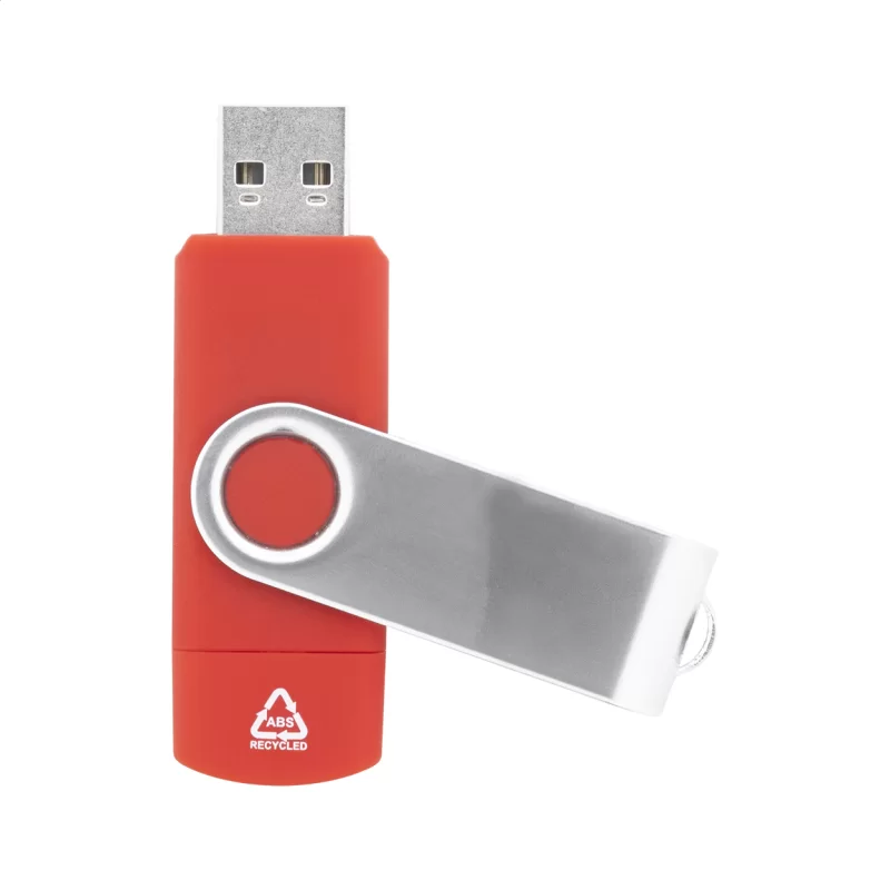USB flash disk RABS OTG červená s potiskem loga