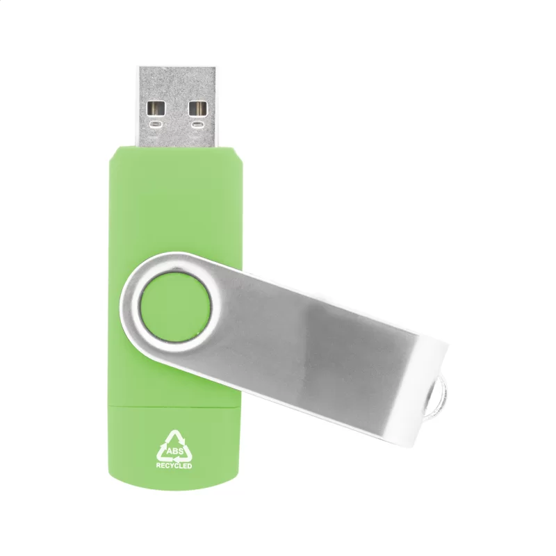 USB flash disk RABS OTG zelená s potiskem loga
