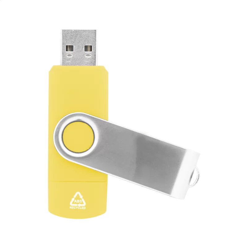 USB flash disk RABS OTG žlutá s potiskem loga