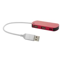 USB hub červená s potiskem loga