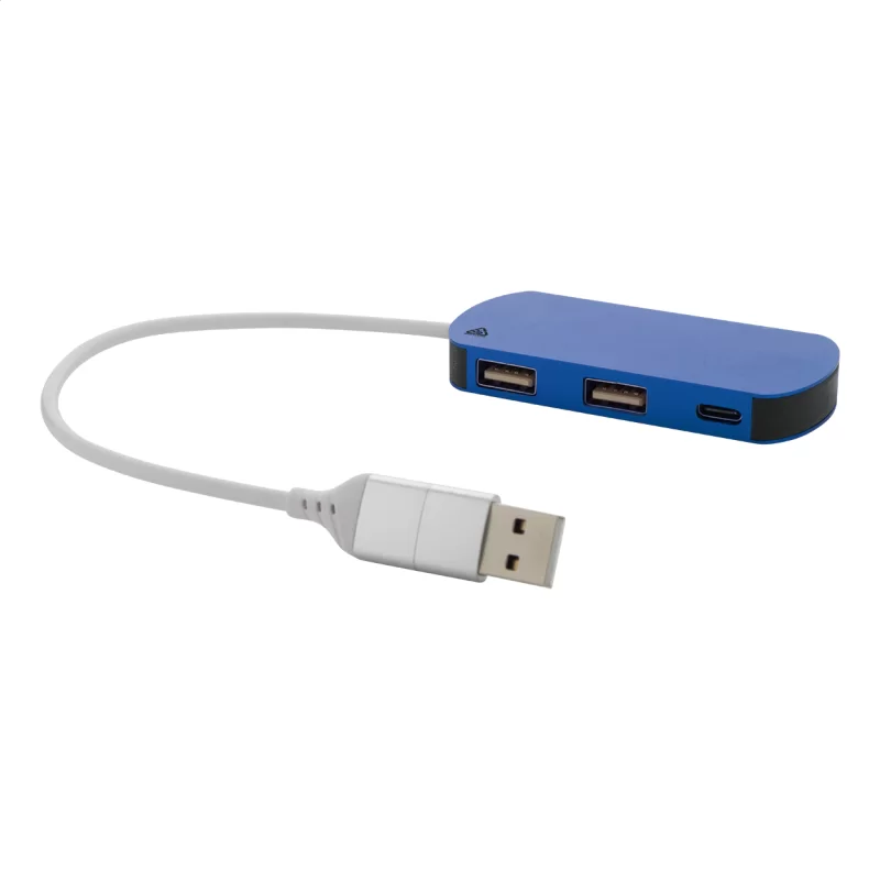 USB hub modrá s potiskem loga