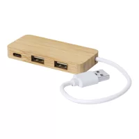  USB hub přírodní s potiskem loga