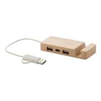 USB hub přírodní s potiskem loga