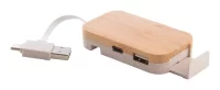 USB hub přírodní s potiskem loga