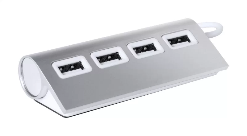 USB hub stříbrná s potiskem loga
