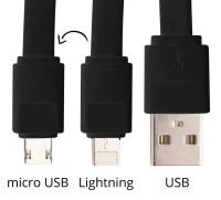 USB nabíjecí kabel černá s potiskem loga - foto 3