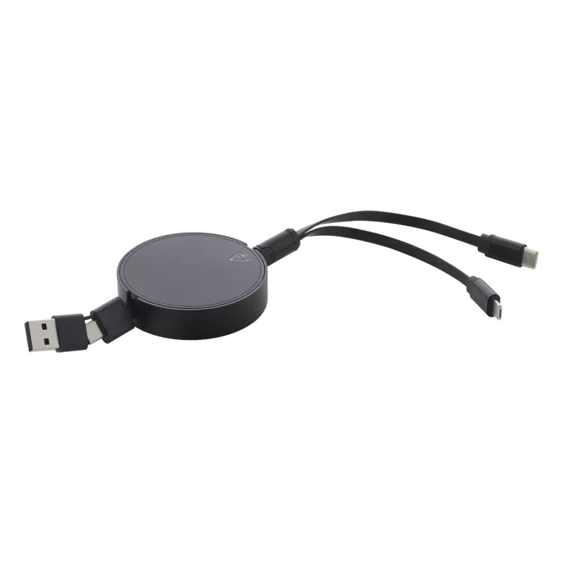 USB nabíjecí kabel černá s potiskem loga