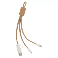 USB nabíjecí kabel přírodní s potiskem loga