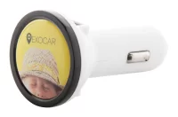 USB nabíječka do auta bílá s potiskem loga - foto 3