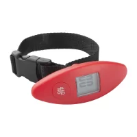 váha na zavazadla červená s potiskem loga