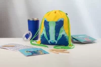 vak na stažení šňůrkou pro děti zelená s potiskem loga - foto 4