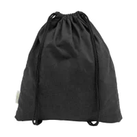 vak se stahovací šňůrkou z recyklované bavlny černá s potiskem loga - foto 3