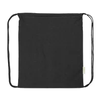 vak se stahovací šňůrkou z recyklované bavlny černá s potiskem loga - foto 4