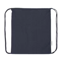 vak se stahovací šňůrkou z recyklované bavlny tmavě modrá s potiskem loga - foto 4