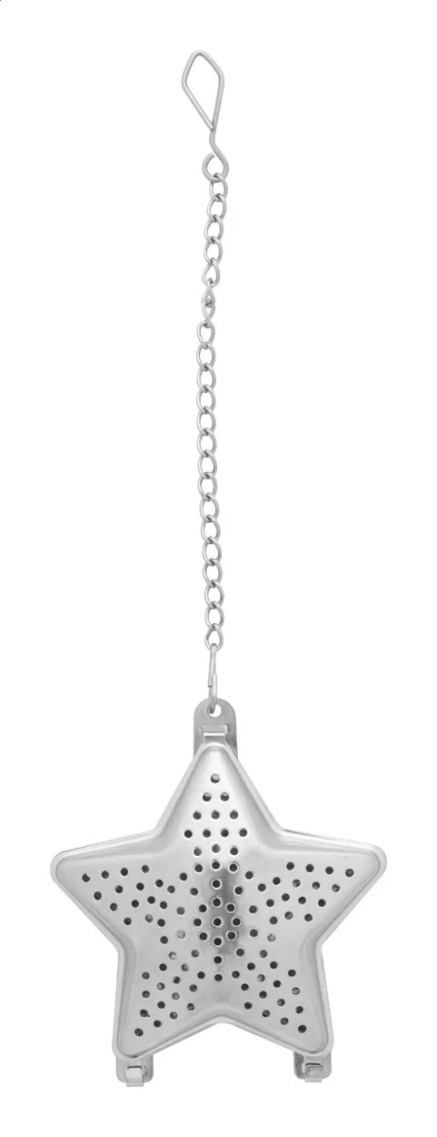 vánoční čajítko, hvězda stříbrná s potiskem loga