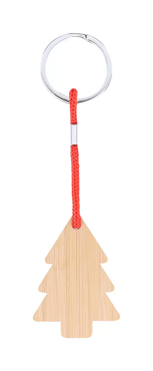 vánoční klíčenka, stromeček přírodní s potiskem loga