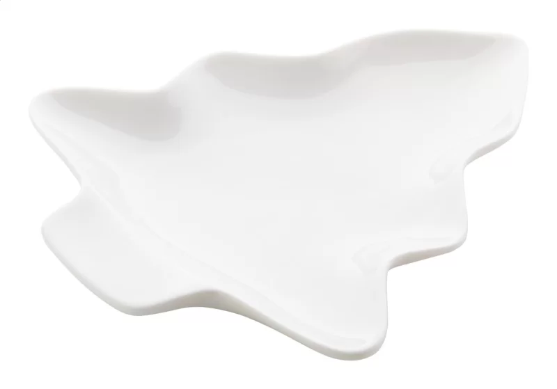 vánoční miska, stromek bílá s potiskem loga