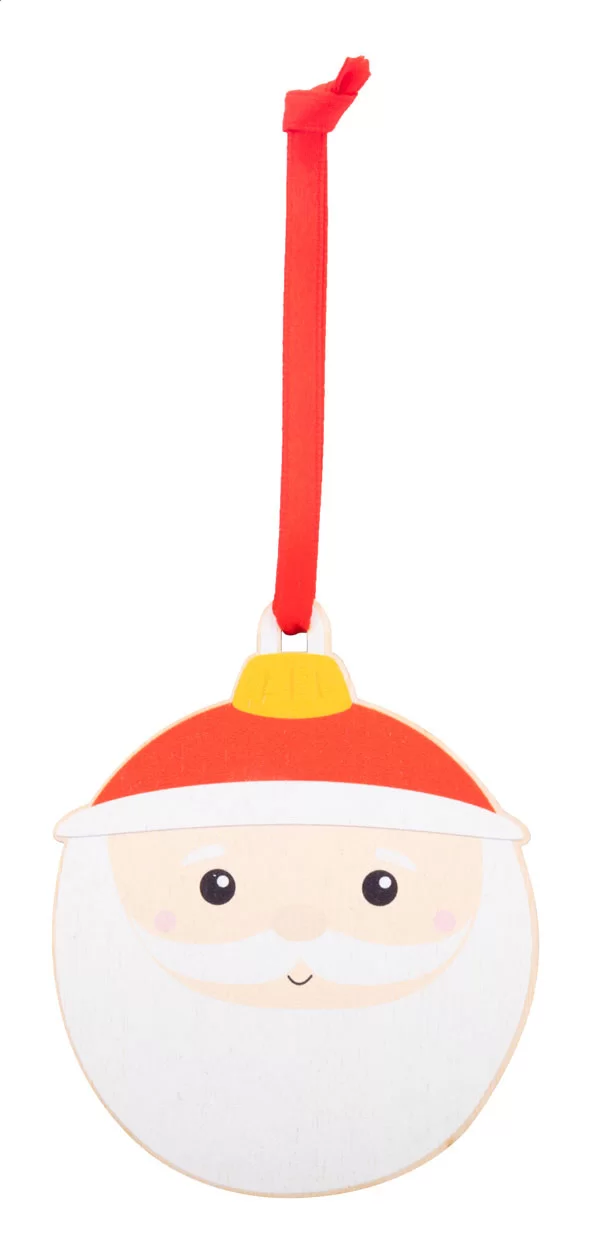 vánoční ozdoba, Santa Claus bílá s potiskem loga