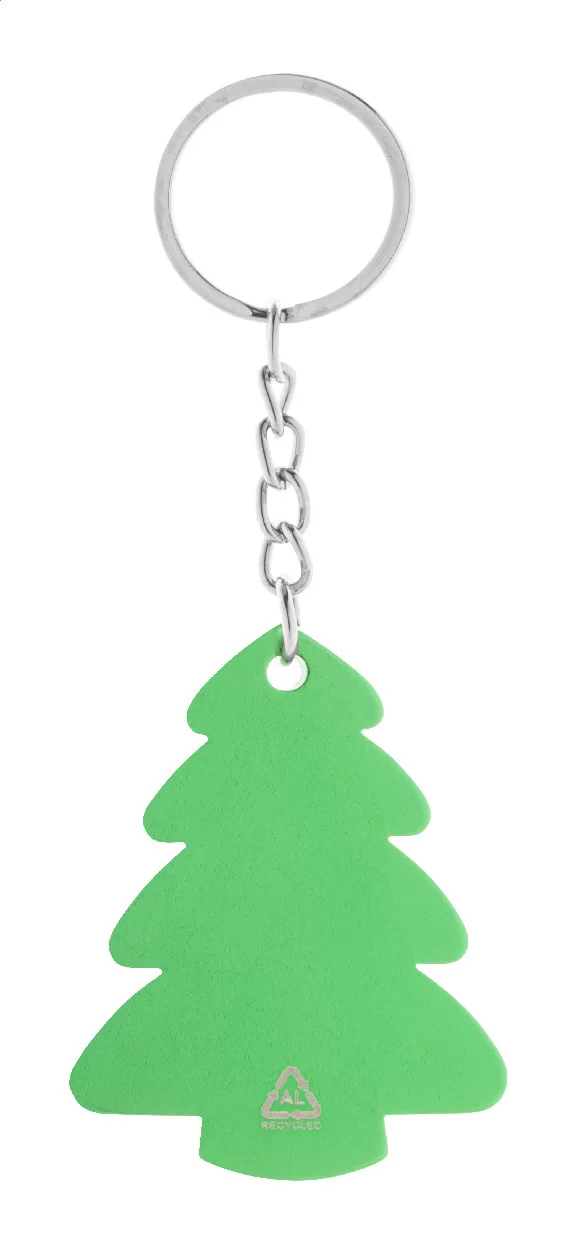 vánoční přívěšek na klíče zelená — reklamní předmět s vlastním potiskem vánoční přívěšek na klíče zelená s potiskem loga
