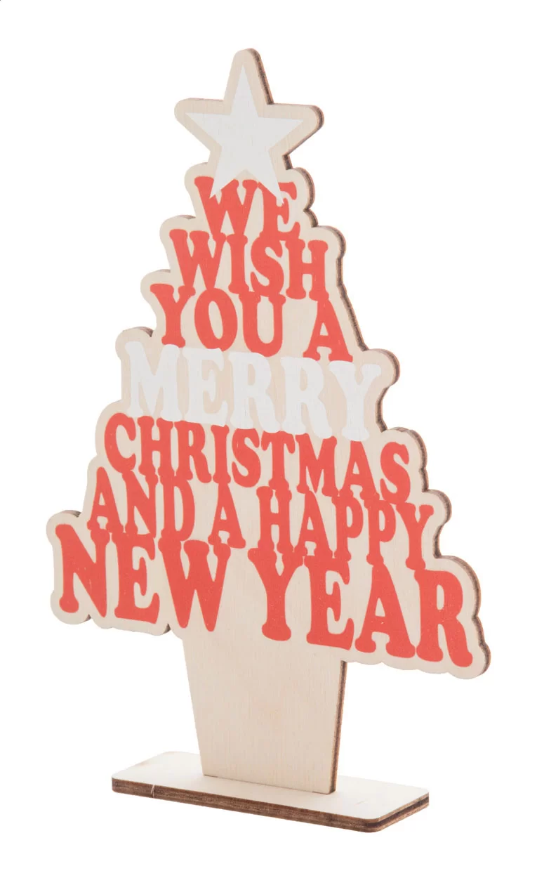 vánoční stromeček na stůl přírodní s potiskem loga