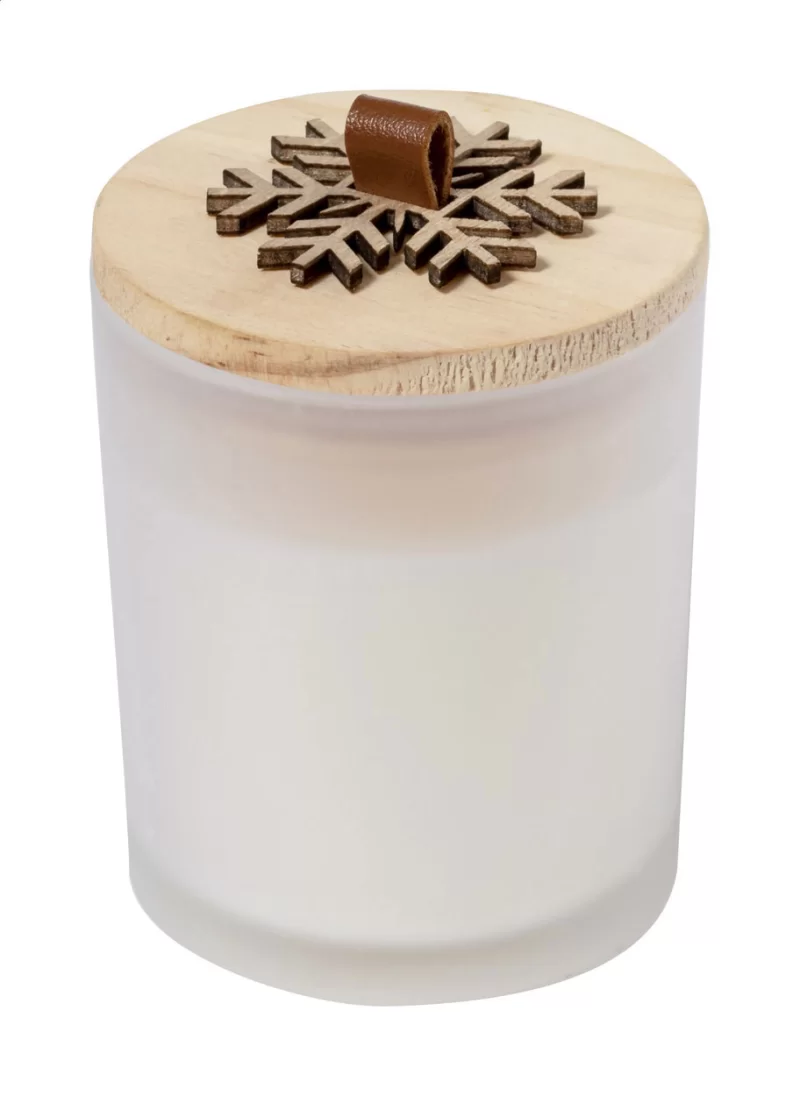 vánoční svíčka bílá — reklamní předmět s vlastním potiskem vánoční svíčka bílá s potiskem loga
