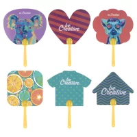 vějíř na zakázku žlutá s potiskem loga - foto 11