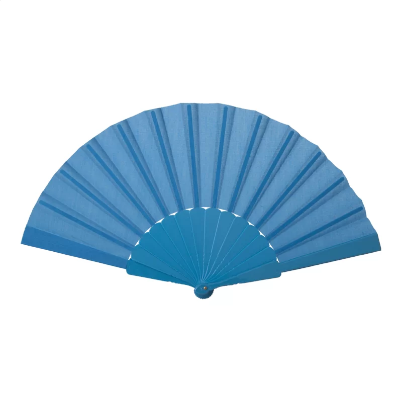 vějíř nebesky modrá s potiskem loga