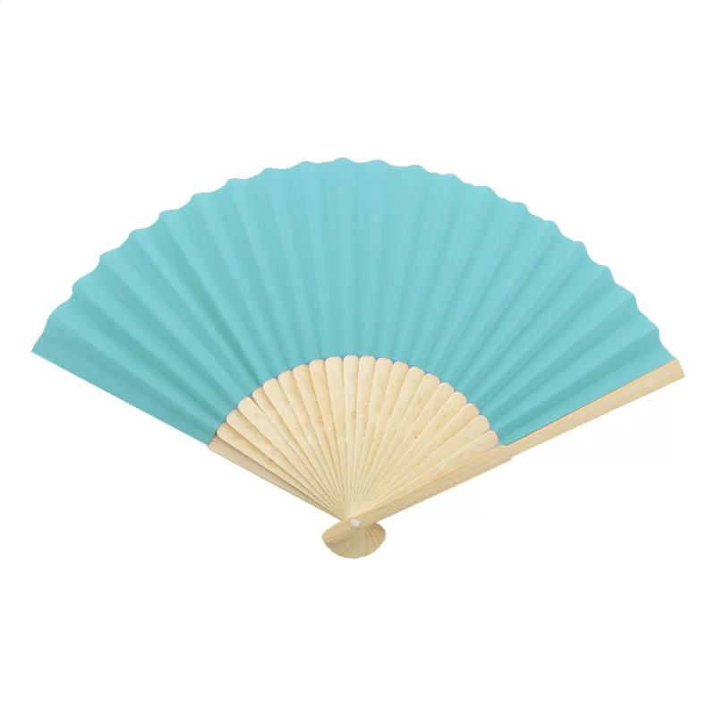 vějíř světle modrá s potiskem loga